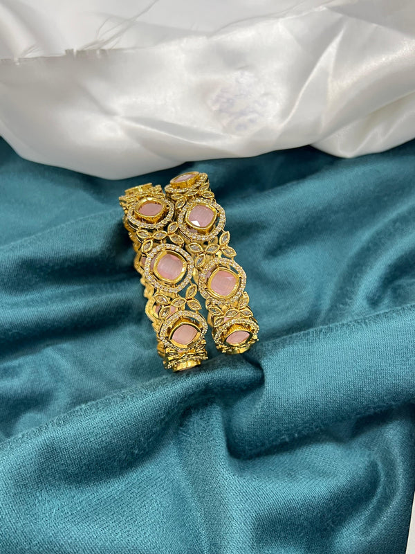 Premium Cutwork Stone Bangles Set of 2 | RARUS Jewels