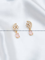 Rose Pink AD Stone Teardrop Necklace Set
