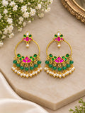 Jadau Kundan Chandbali Jhumka Earrings with Pearl Drops | RARUS Jewels
